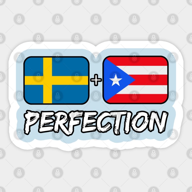 Puerto Rican Plus Sweden Perfection Mix Heritage Flag Gift Sticker by Just Rep It!!